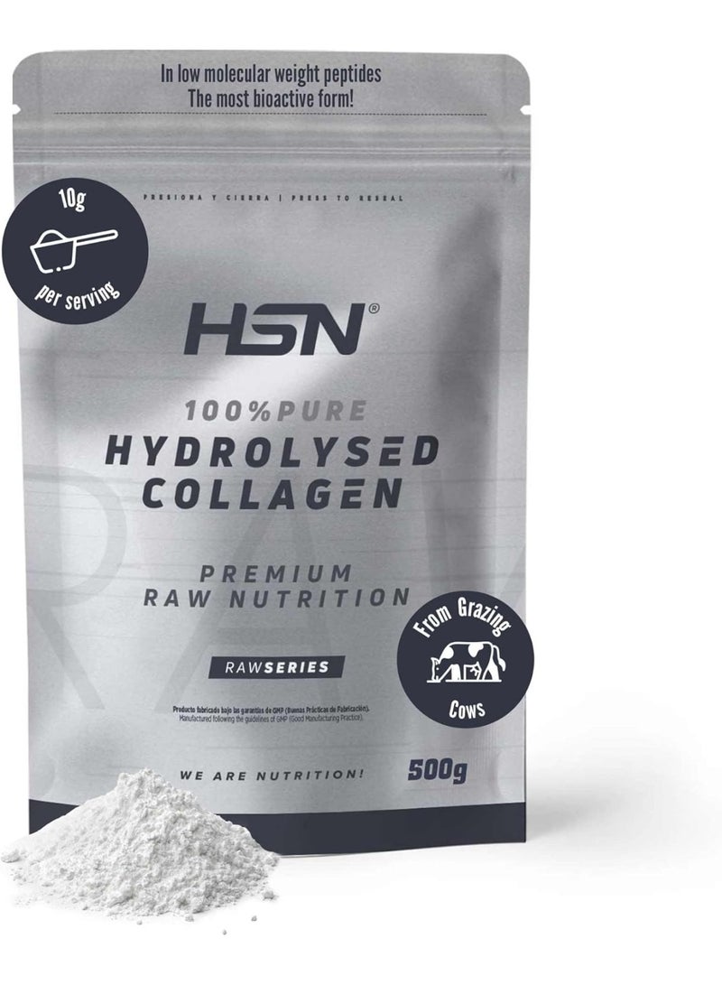 أتش أس أن مسحوق الكولاجين البقري المتحلل من HSN | 500 غرام بدون نكهة | 10 غرام من ببتيدات الكولاجين منخفضة الوزن الجزيئي | خالٍ من الإضافات والمواد المضافة | لا يتضمن أداة قياس | غير معدل وراثيًا، خالٍ من الغلوتين - Image 1